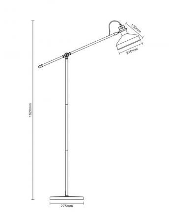 Светильник напольный Camelion KD-425F C62 чёрный + медь