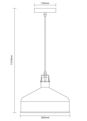 Светильник подвесной металлический Camelion PL-425L C73 Cерый + медь
