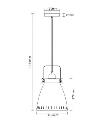 Светильник подвесной металлический Camelion PL-428L C73 Cерый + медь