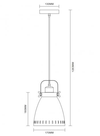 Светильник подвесной металлический Camelion PL-428S-1 C62 чёрный + медь
