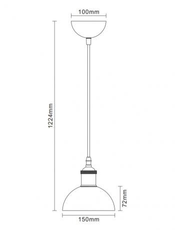 Светильник подвесной металлический Camelion PL-601S C68 серый + старинная медь