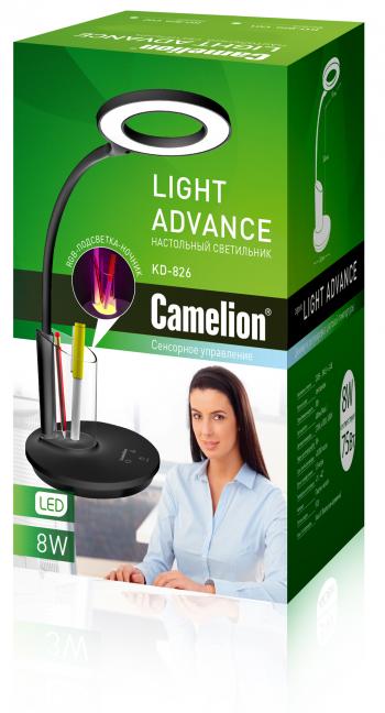 Светильник настольный Camelion KD-826 C02 чёрный LED